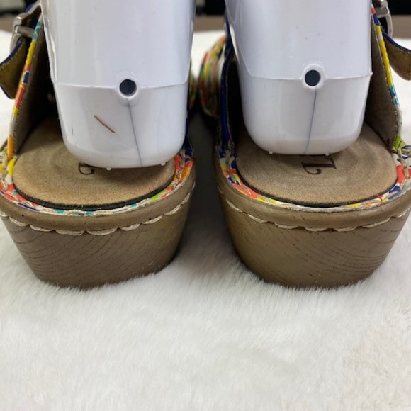 Lila SureGrip Womens Bailey Blue Floral Open Back Clog Slip‎ Resistant, size 8.5 - Picture 10 of 15